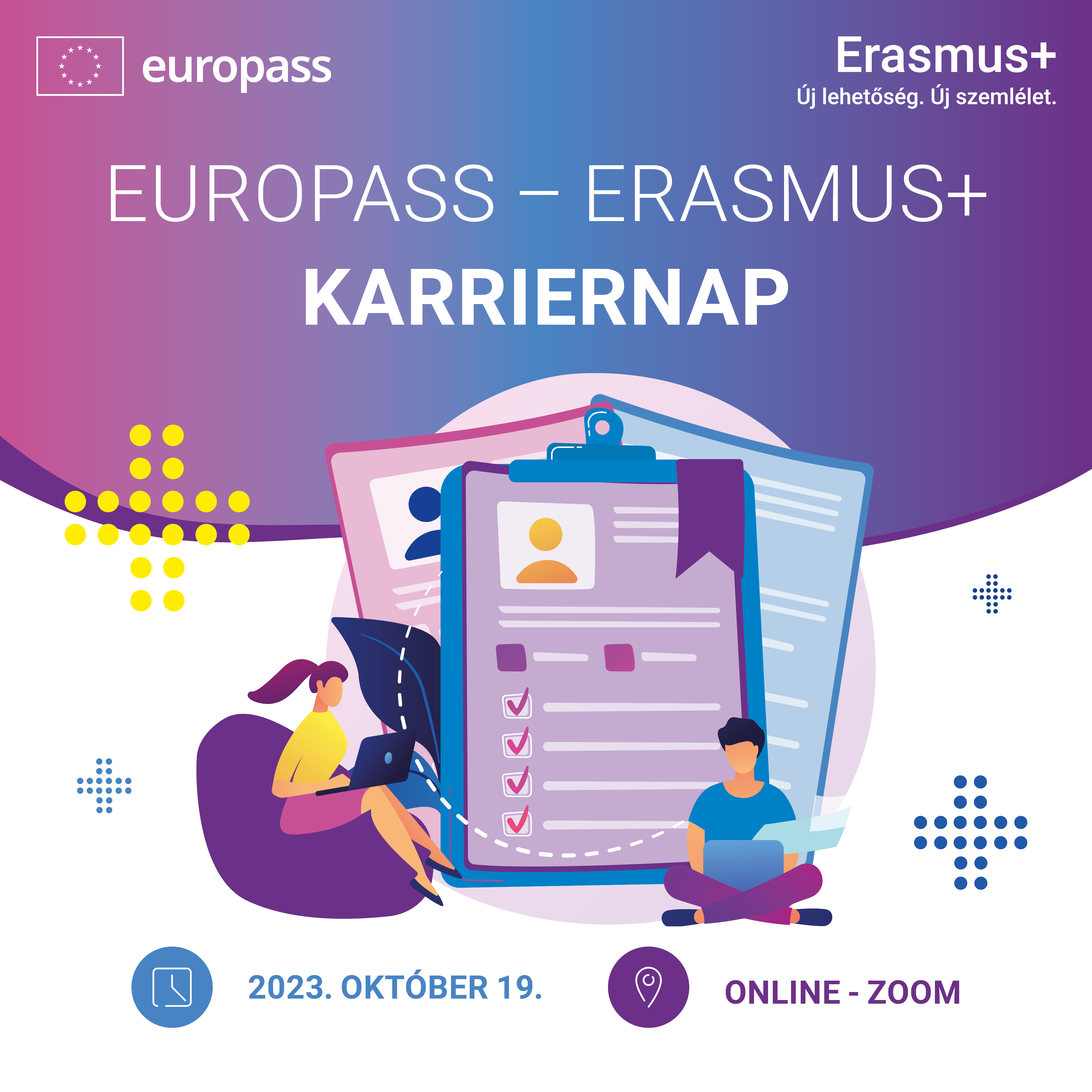 Téged is vár az online Europass - Erasmus+ Karriernap! - 2023-09-19